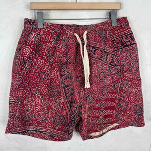 Kartik Research Red Patterned Boro Shorts