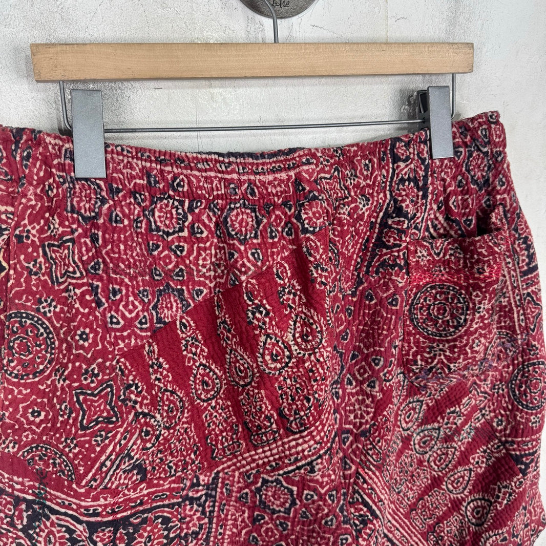 Kartik Research Red Patterned Boro Shorts