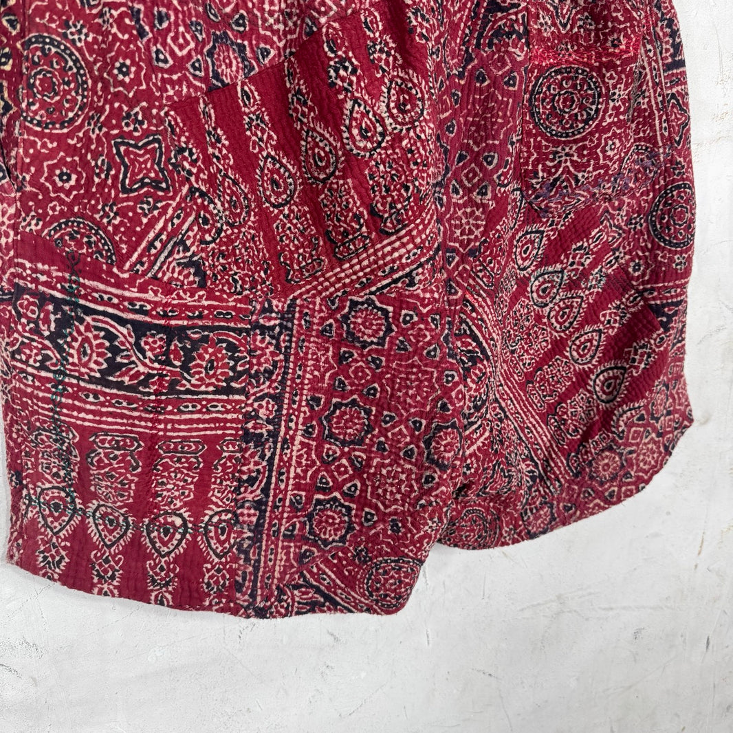 Kartik Research Red Patterned Boro Shorts