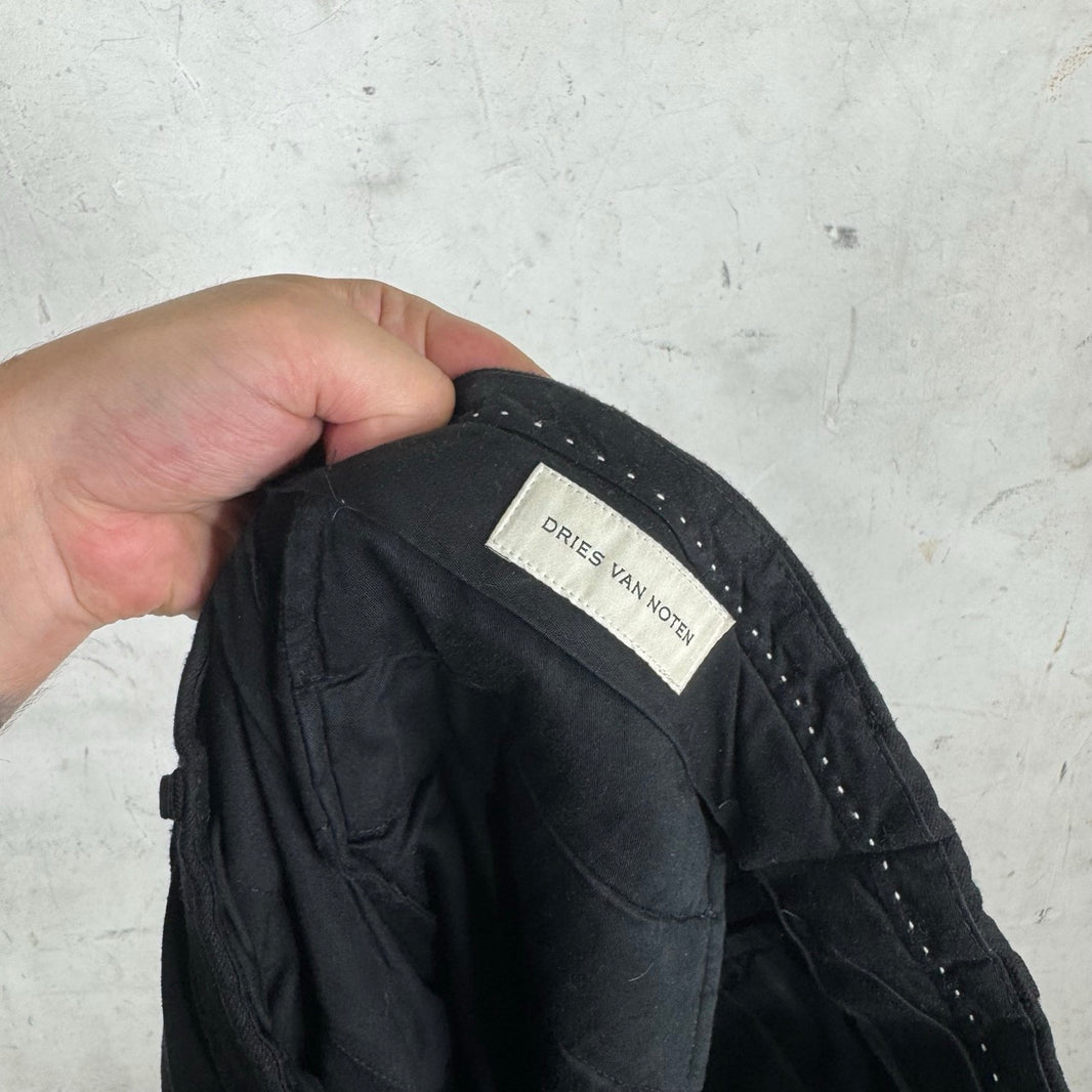 Dries Van Noten Wool Pleated Loose Trousers