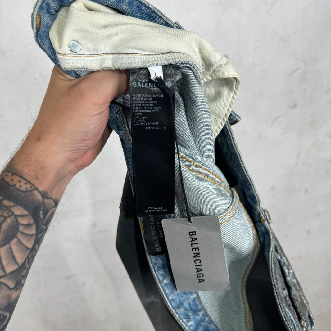 Balenciaga Mudded Front Pocket Distressed Jeans