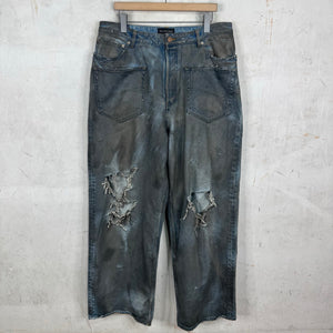 Balenciaga Mudded Front Pocket Distressed Jeans
