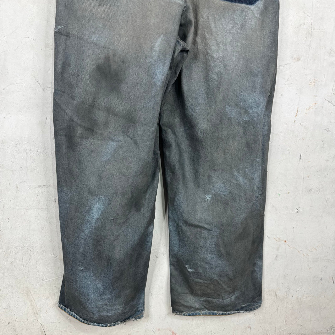 Balenciaga Mudded Front Pocket Distressed Jeans