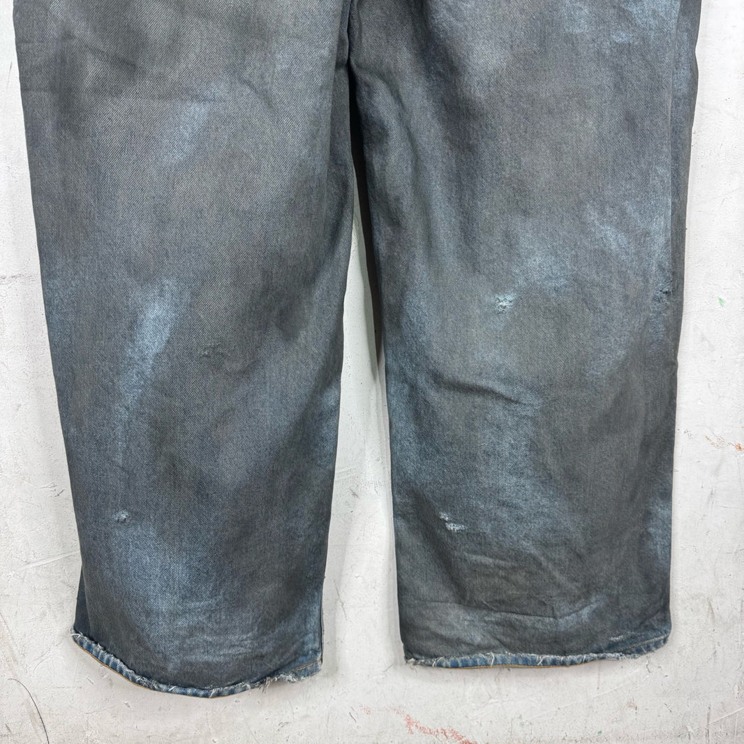 Balenciaga Mudded Front Pocket Distressed Jeans