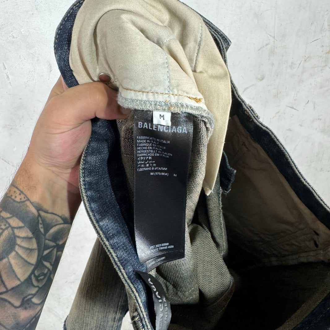 Balenciaga 2023 Indigo Denim Cutoff Shorts