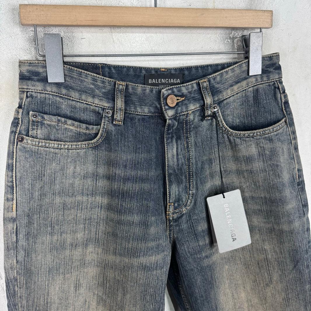 Balenciaga 2023 Indigo Denim Cutoff Shorts