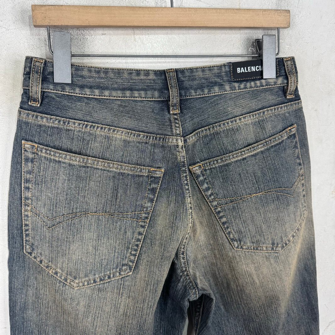Balenciaga 2023 Indigo Denim Cutoff Shorts
