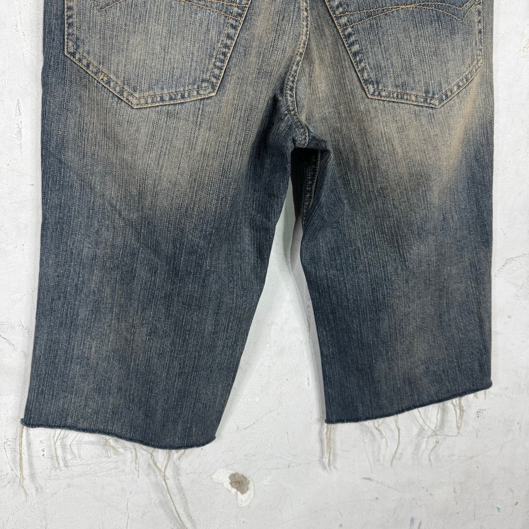 Balenciaga 2023 Indigo Denim Cutoff Shorts