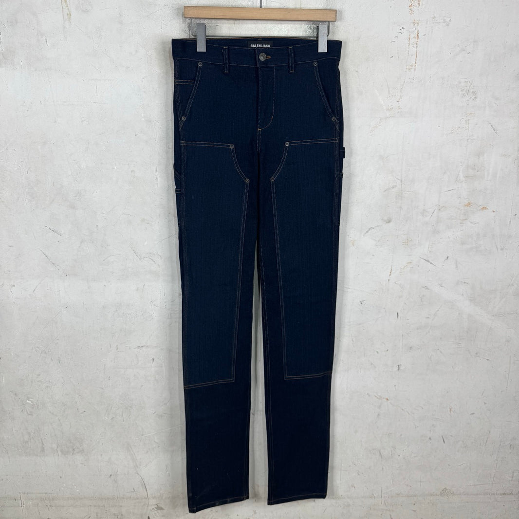 Balenciaga Long Stretch Denim Double Knees