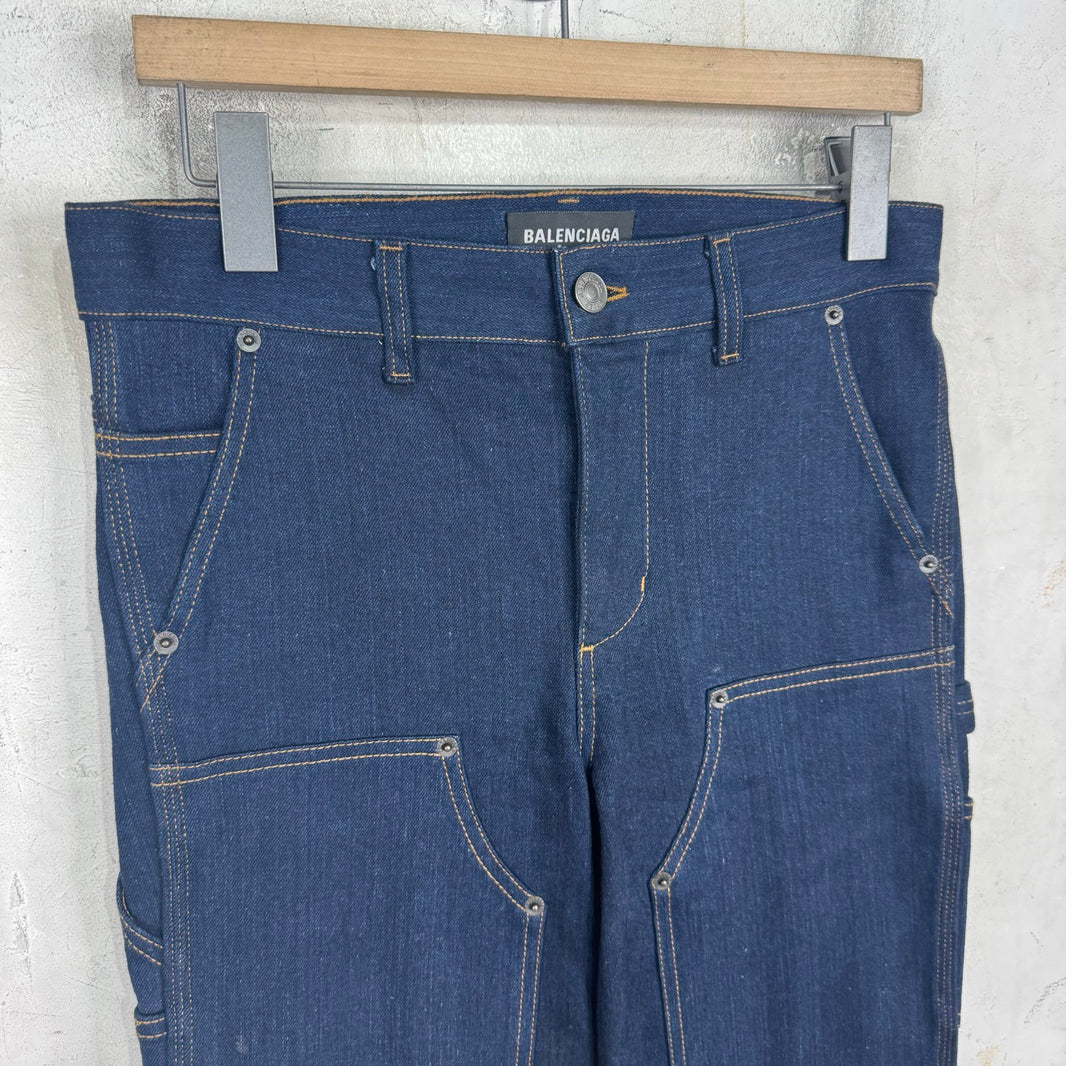 Balenciaga Long Stretch Denim Double Knees