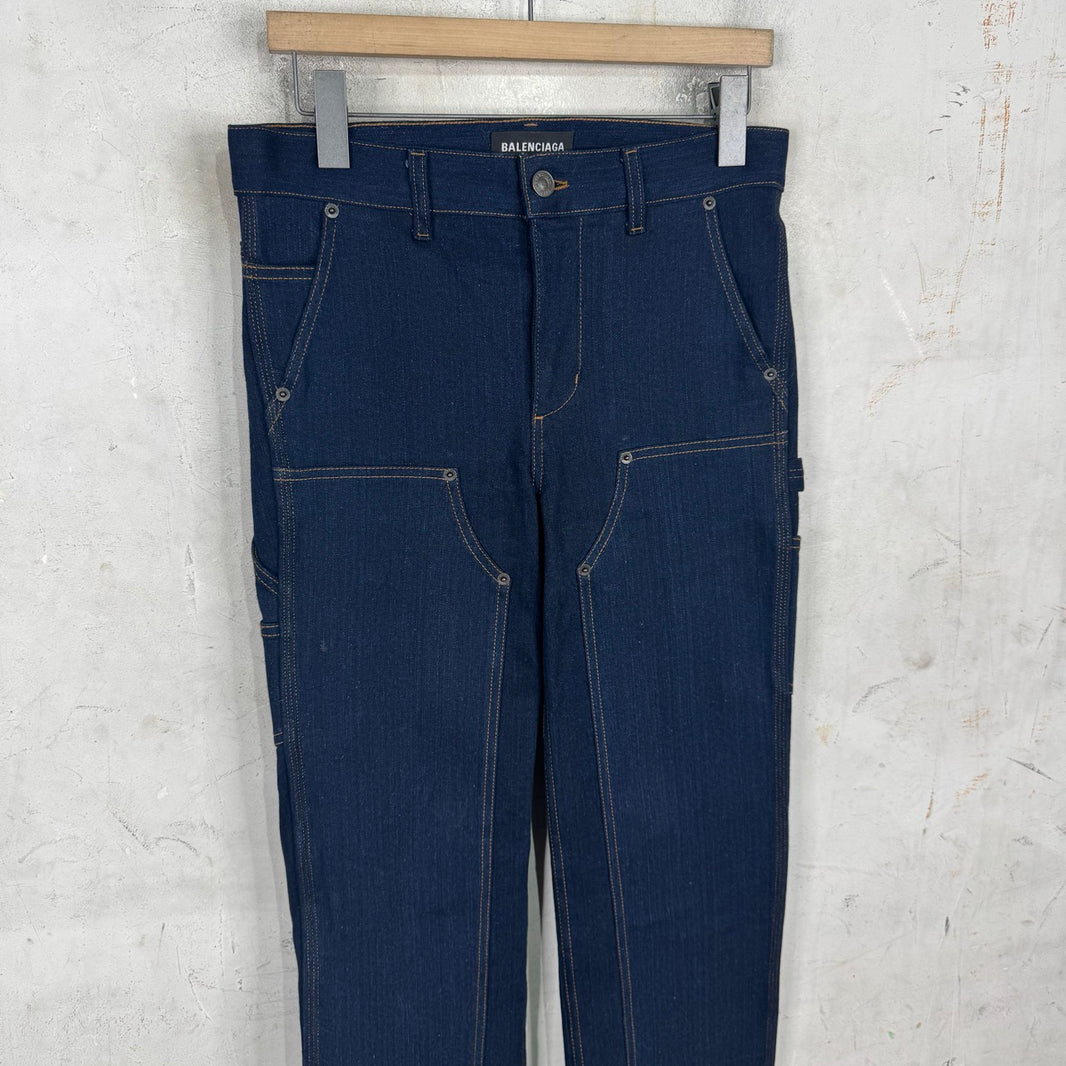 Balenciaga Long Stretch Denim Double Knees