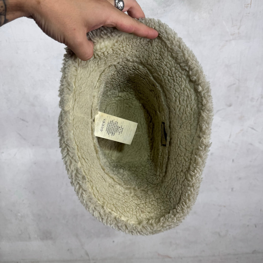 Gucci Pink Wool Monogram Bucket Hat