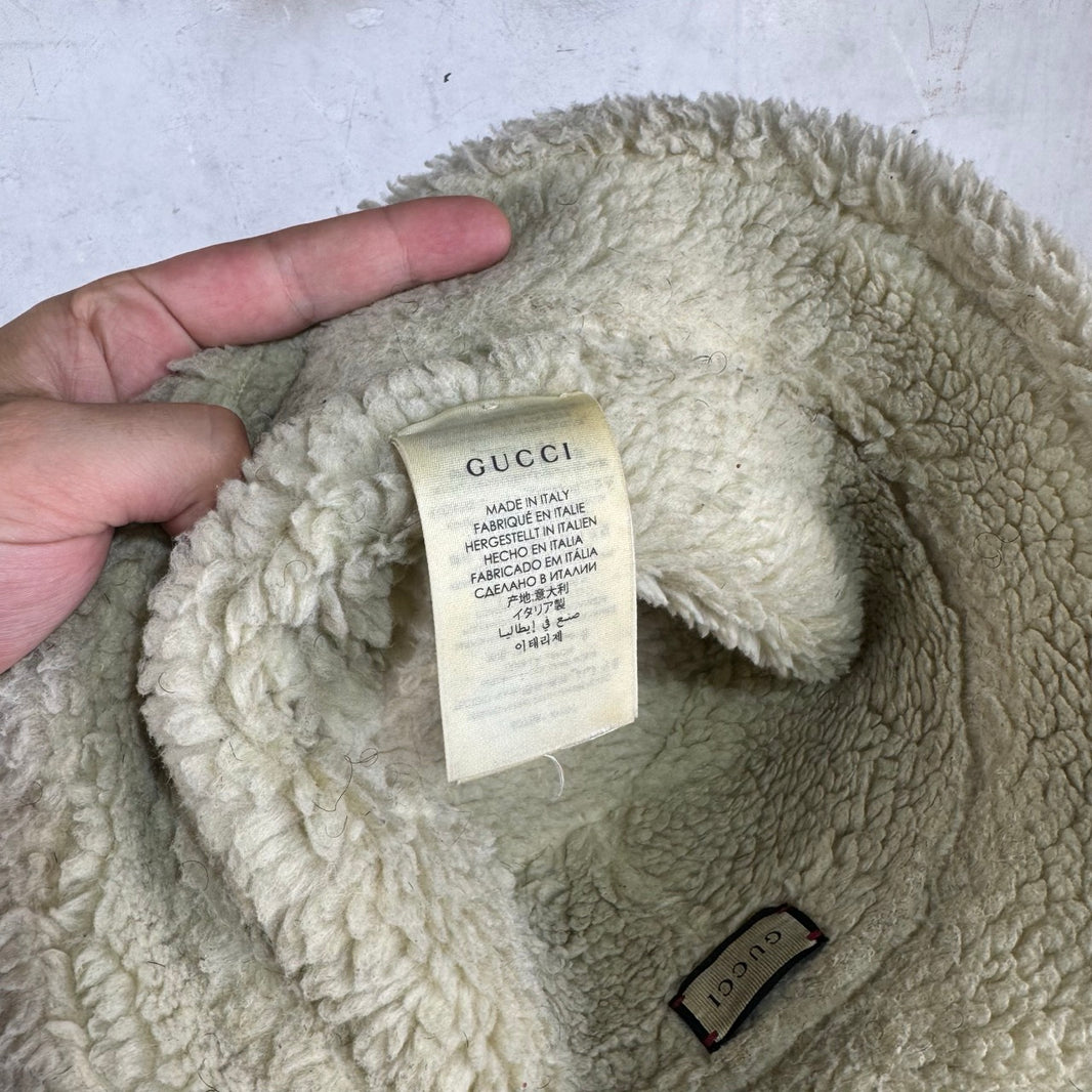 Gucci Pink Wool Monogram Bucket Hat
