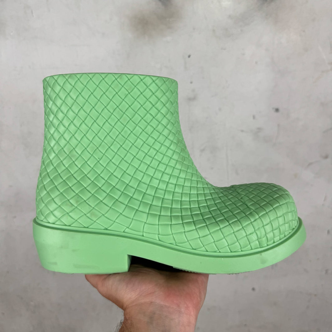 Bottega Veneta Mint Woven Fireman Boots