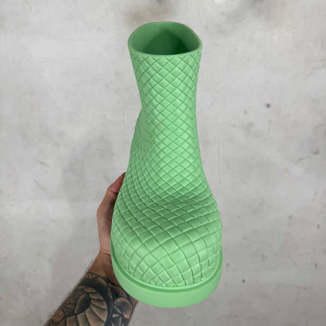 Bottega Veneta Mint Woven Fireman Boots