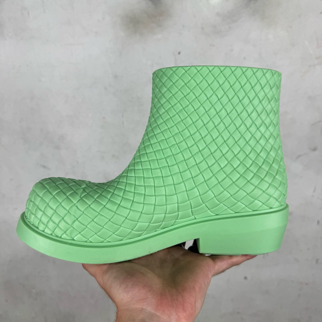 Bottega Veneta Mint Woven Fireman Boots