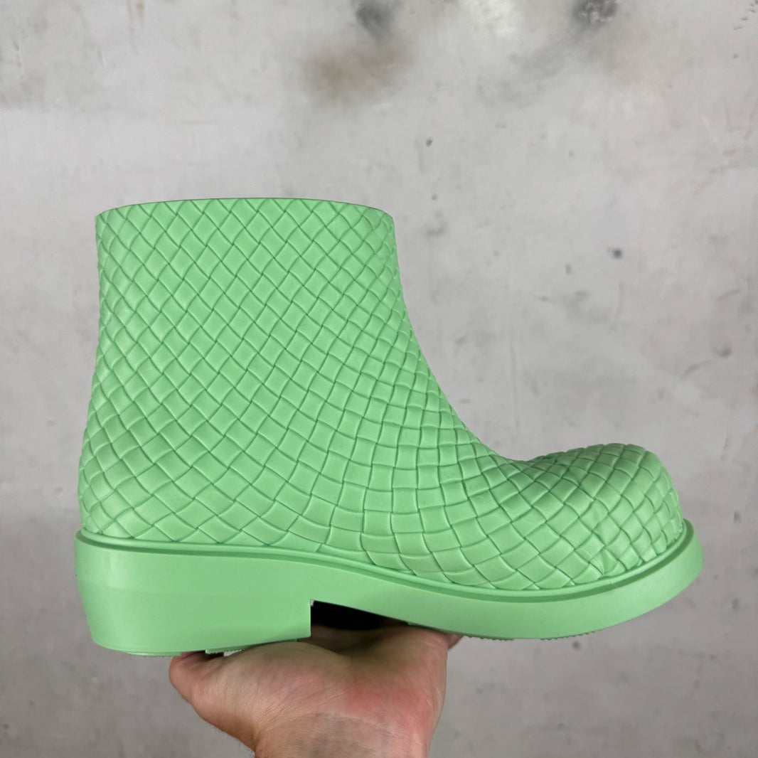 Bottega Veneta Mint Woven Fireman Boots
