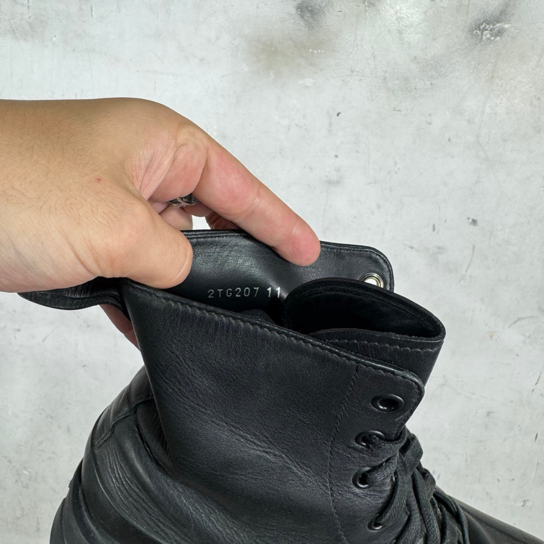 Prada Square Toe Lace Up Boots