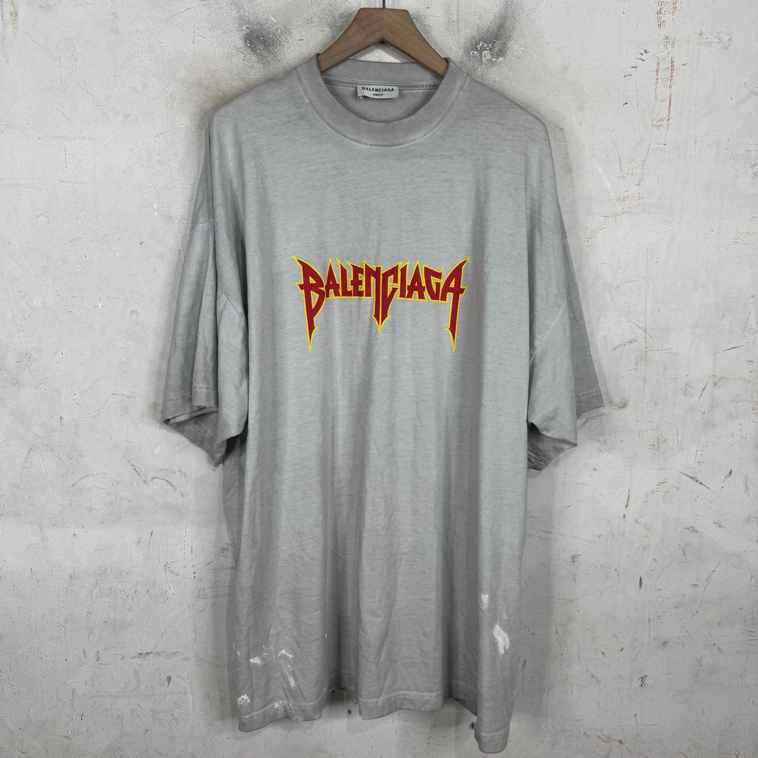 Balenciaga Painted Metal Logo T-Shirt