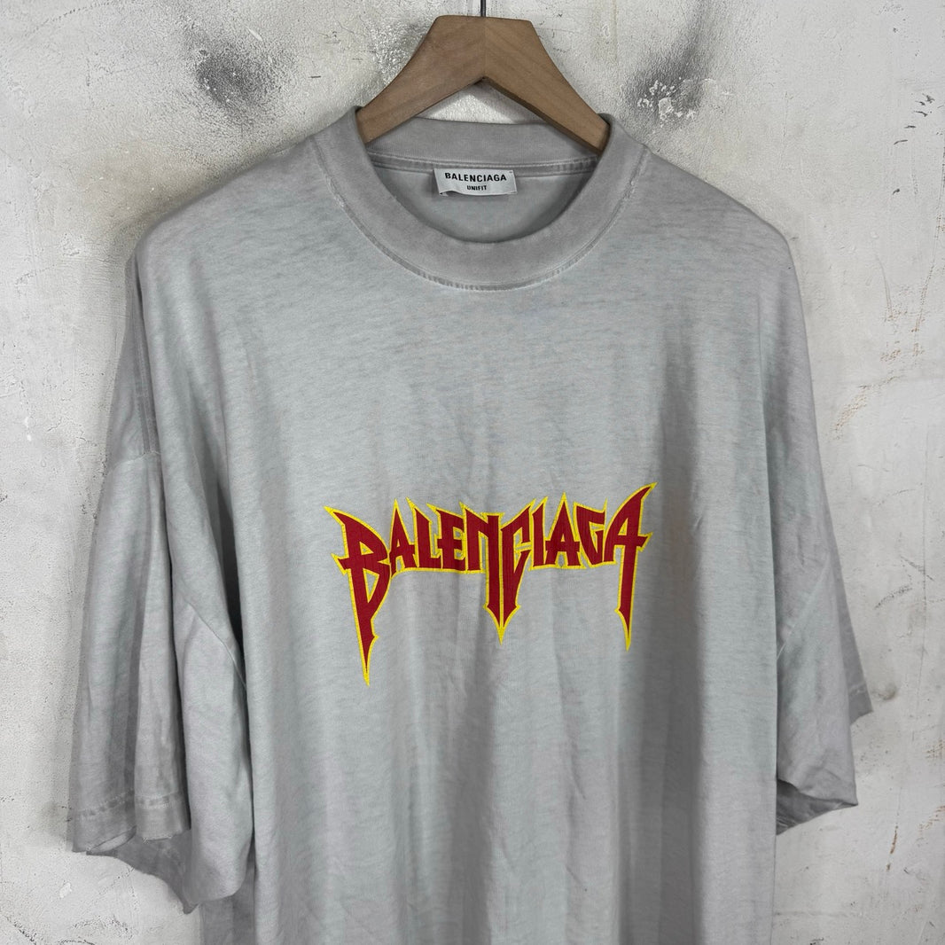 Balenciaga Painted Metal Logo T-Shirt