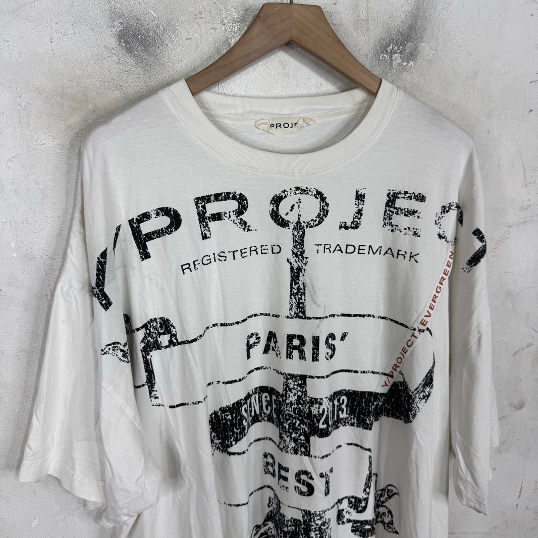 Y/Project Distressed Print Logo T-Shirt
