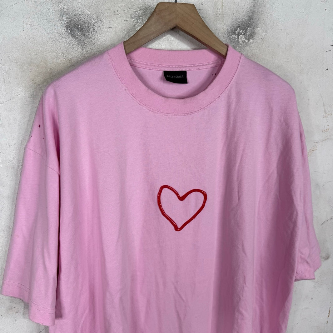 Balenciaga Valentine Rubber Printed T-Shirt