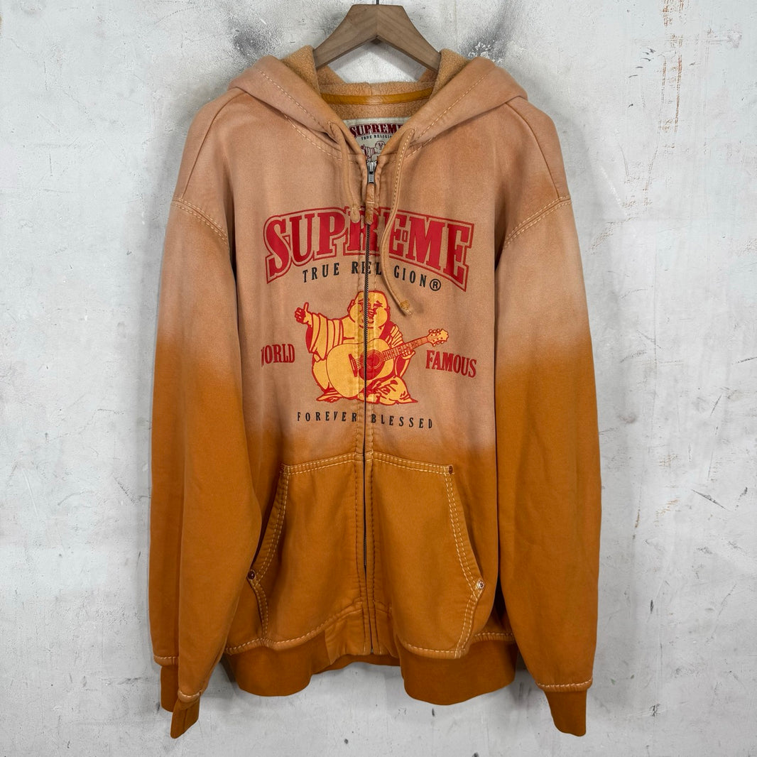 Supreme x True Religion Orange Dyed Zip Hoodie