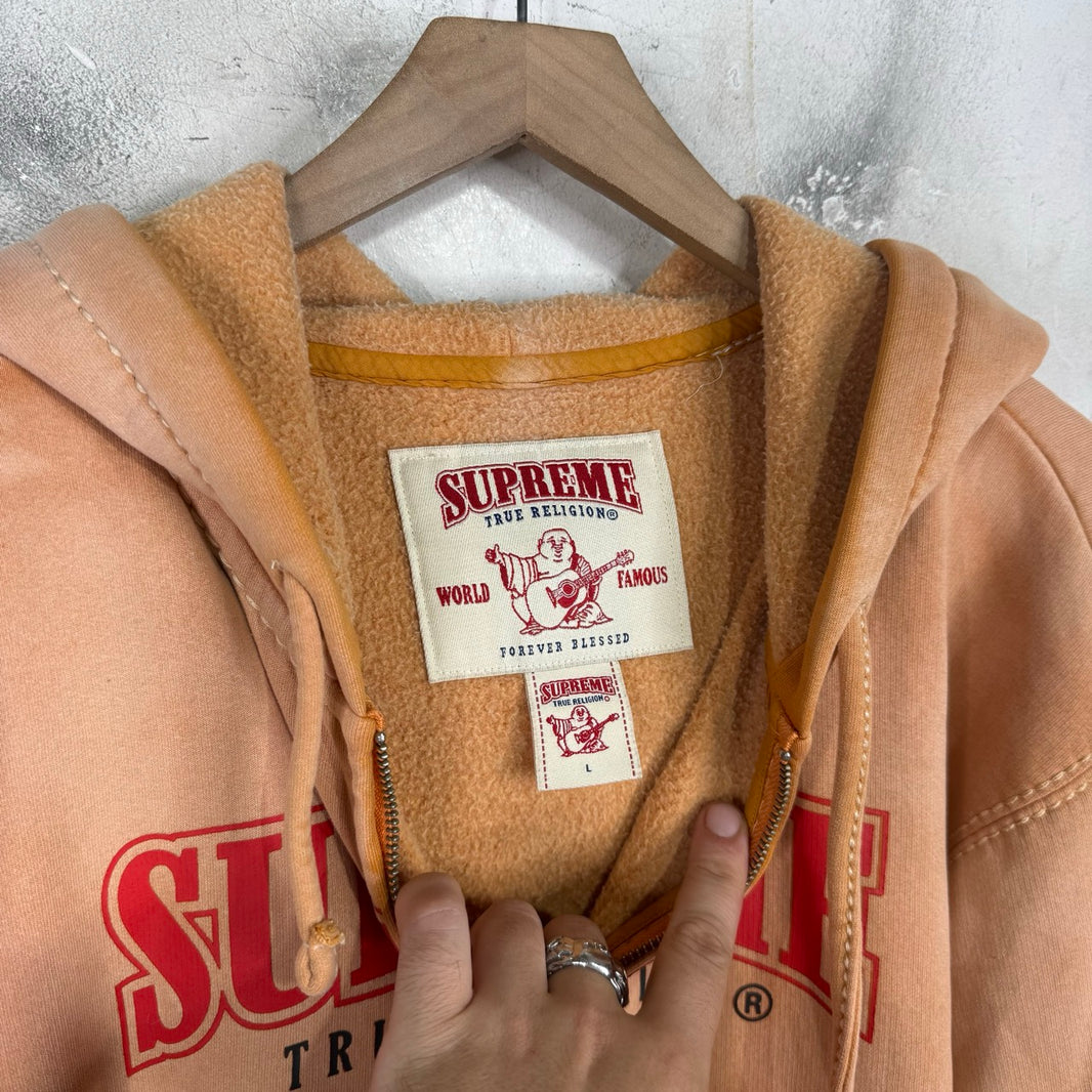 Supreme x True Religion Orange Dyed Zip Hoodie