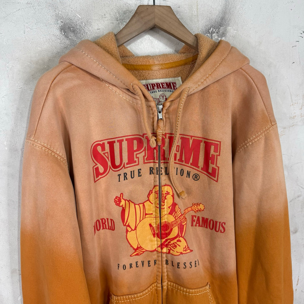 Supreme x True Religion Orange Dyed Zip Hoodie