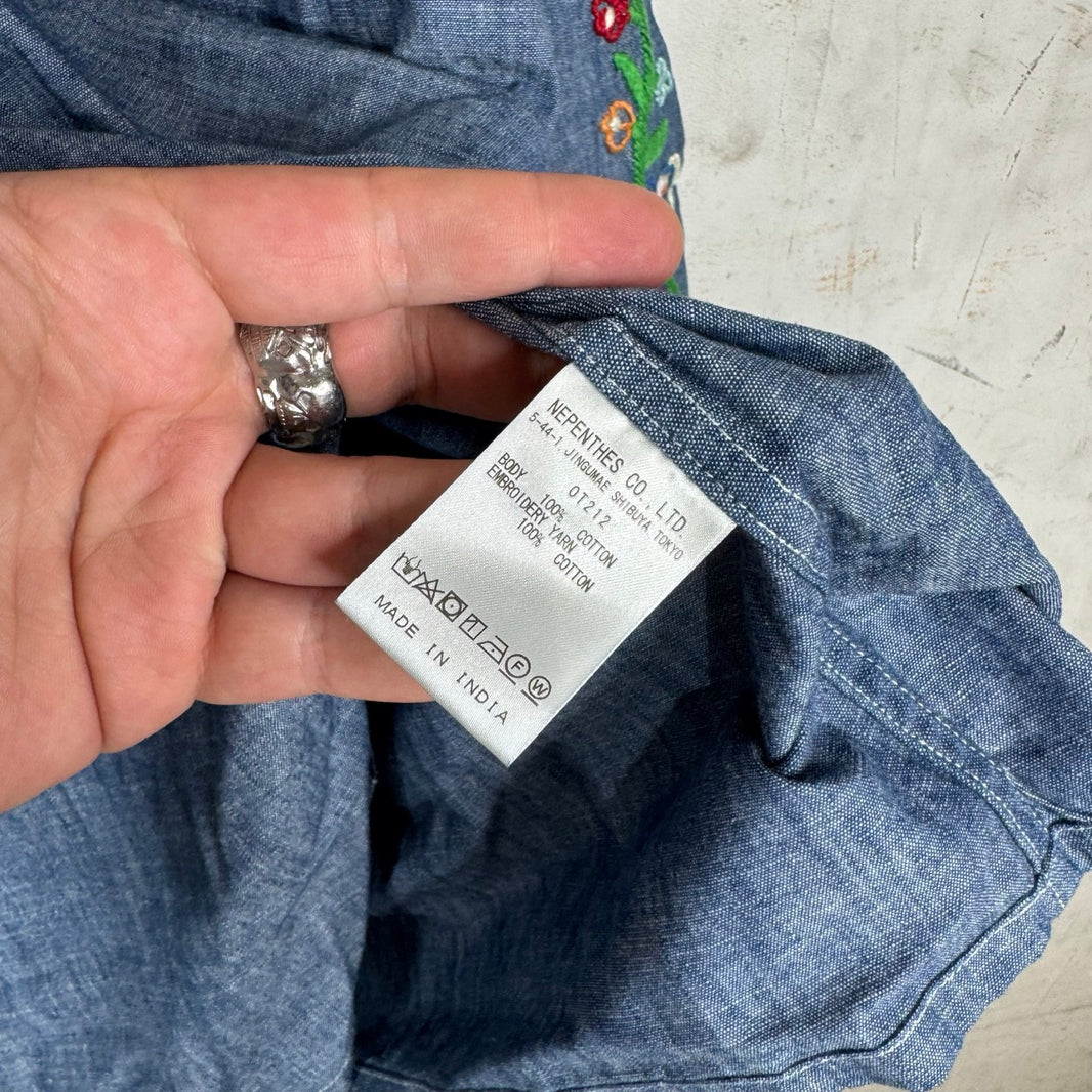 Needles Butterfly Embroidered Chambray Shirt