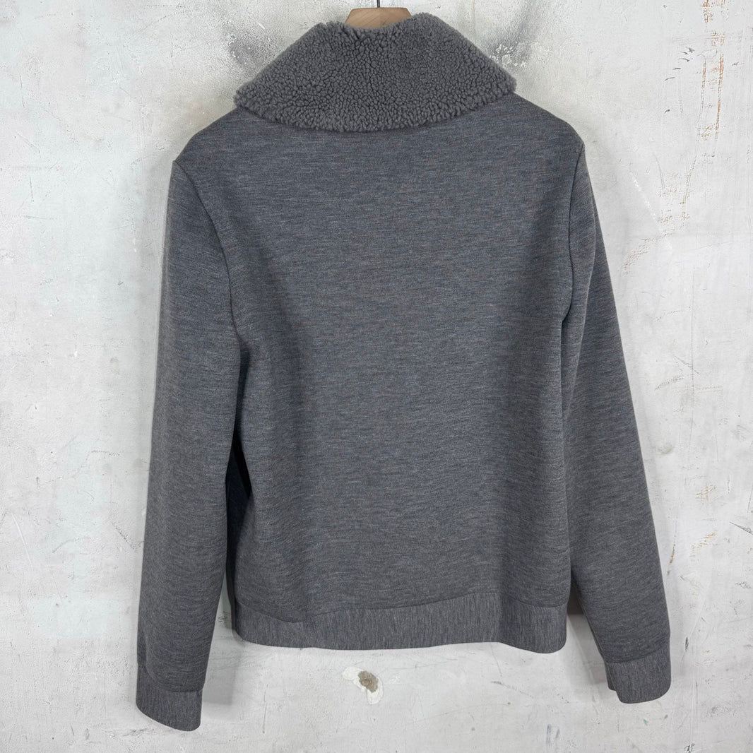 Louis Vuitton Knitted Shearling Collared Zip Equipe Jacket