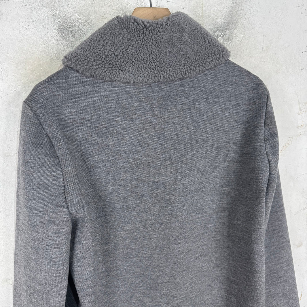 Louis Vuitton Knitted Shearling Collared Zip Equipe Jacket