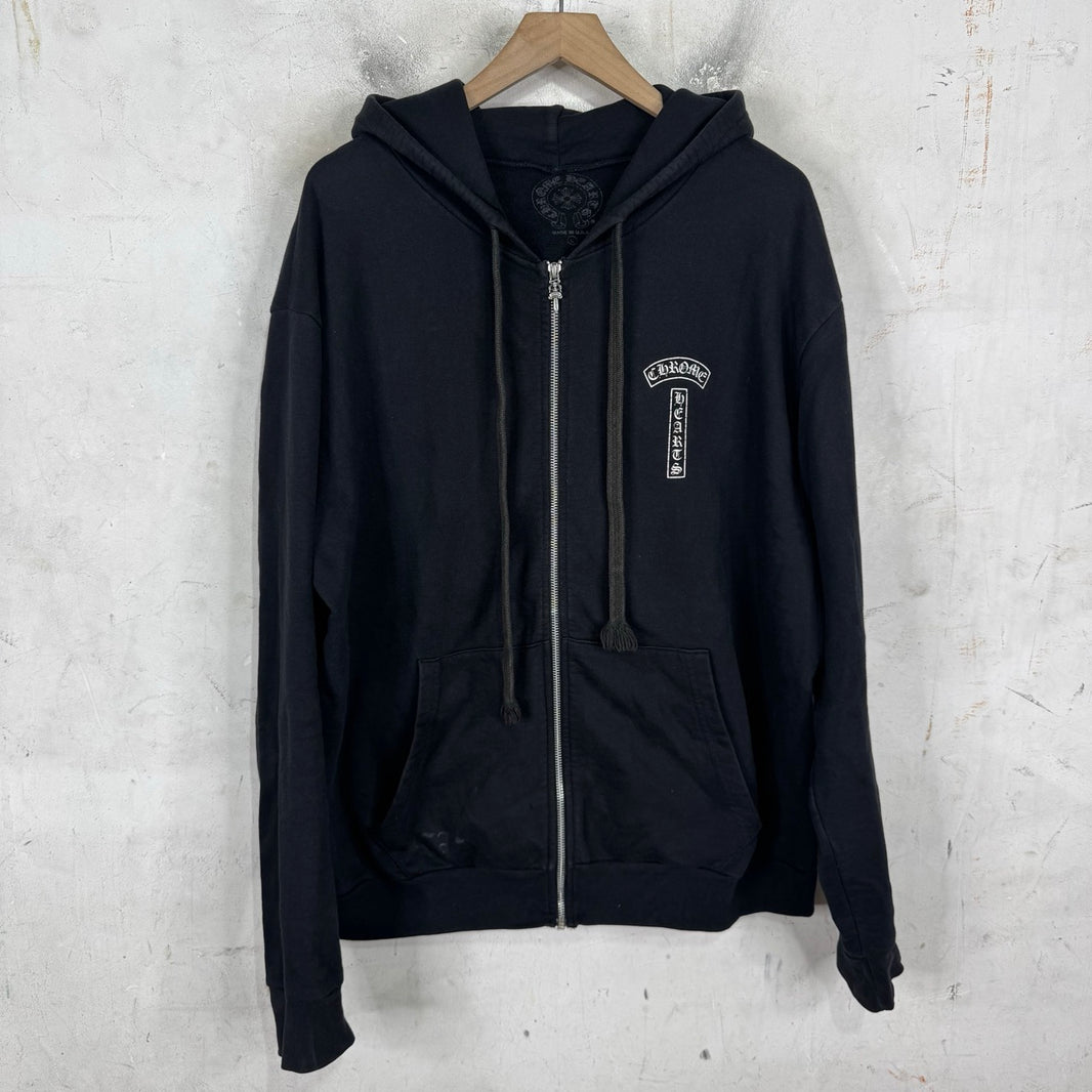 Chrome Hearts Black T-Bar Zip Hoodie