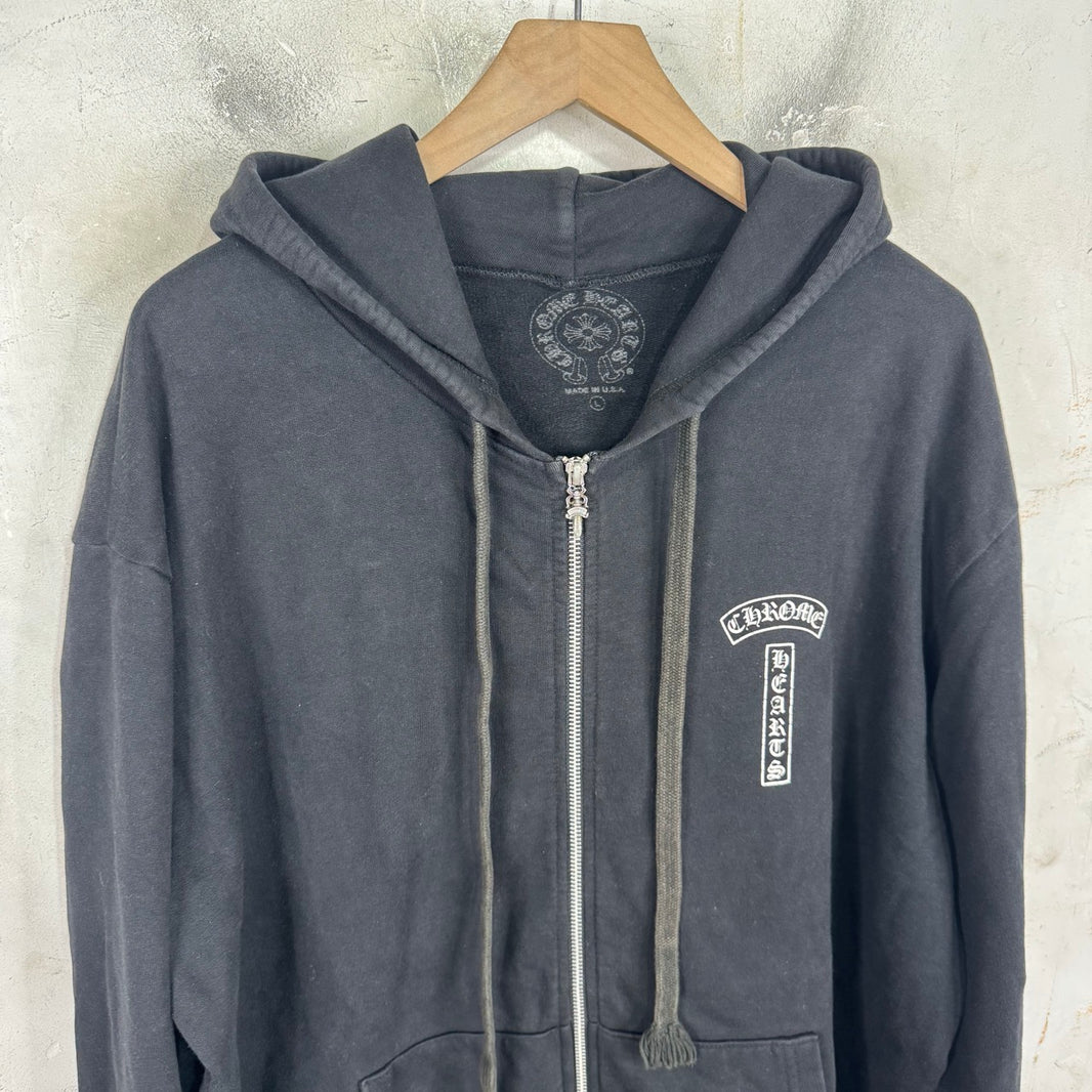 Chrome Hearts Black T-Bar Zip Hoodie