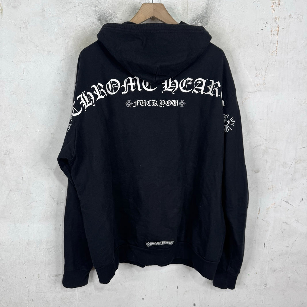 Chrome Hearts Black T-Bar Zip Hoodie