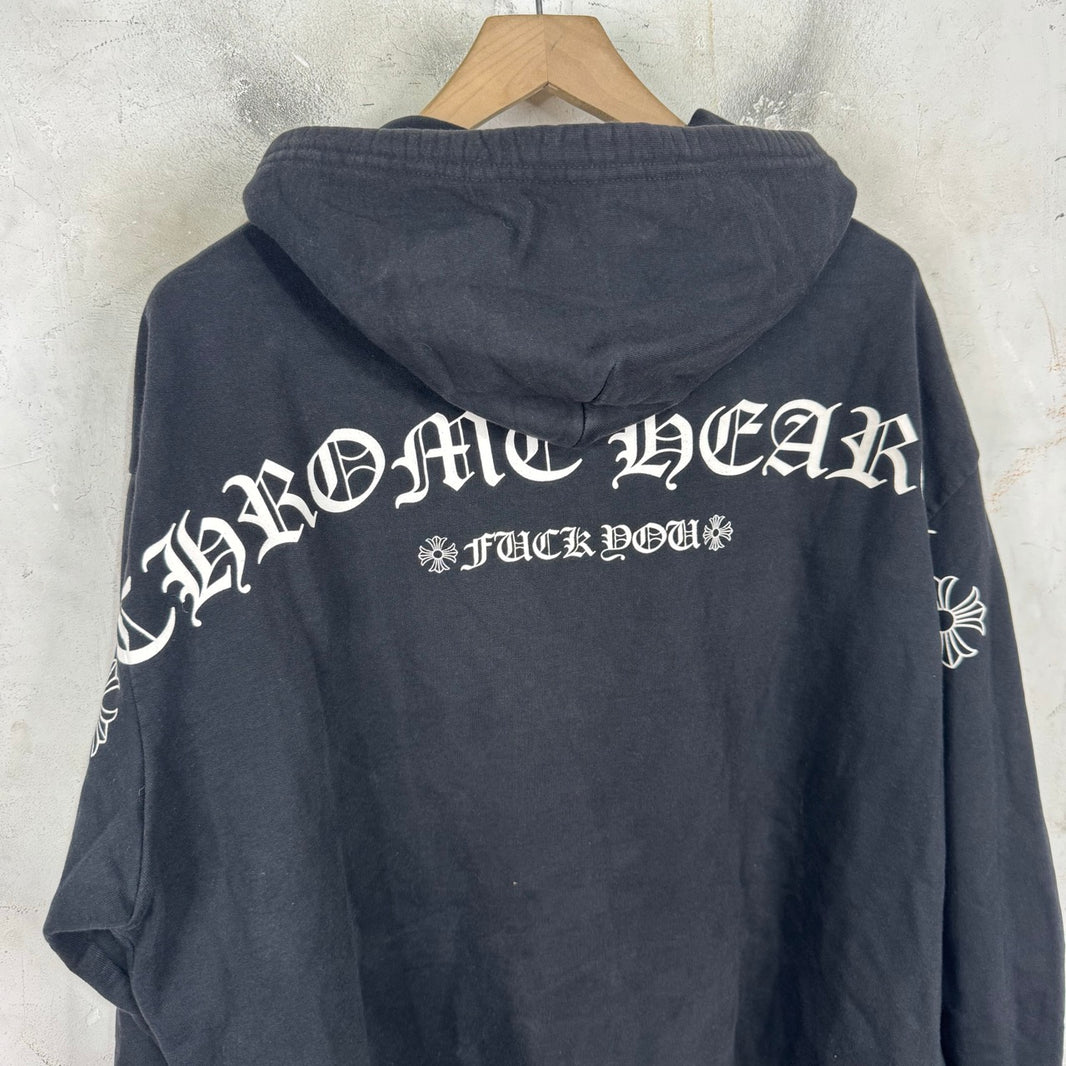 Chrome Hearts Black T-Bar Zip Hoodie