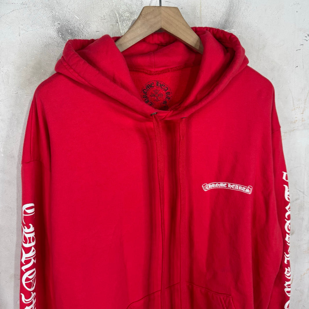 Chrome Hearts Red Scroll Hoodie
