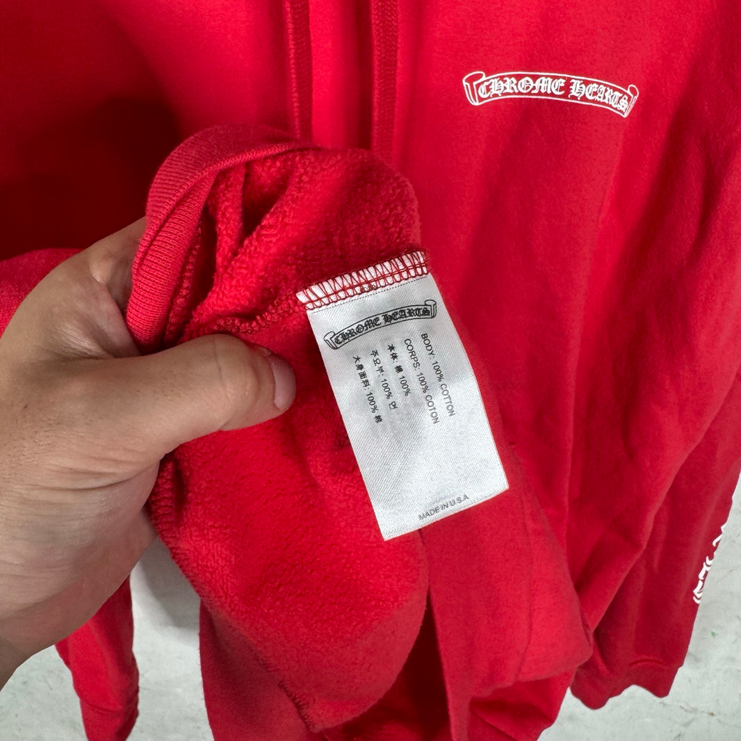 Chrome Hearts Red Scroll Hoodie