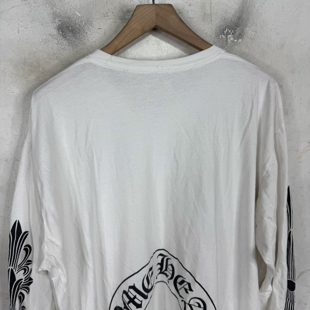 Chrome Hearts Horseshoe Floral Smoked L/S T-Shirt
