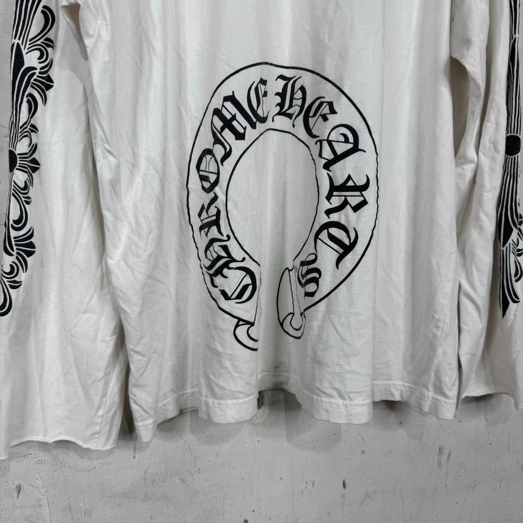 Chrome Hearts Horseshoe Floral Smoked L/S T-Shirt