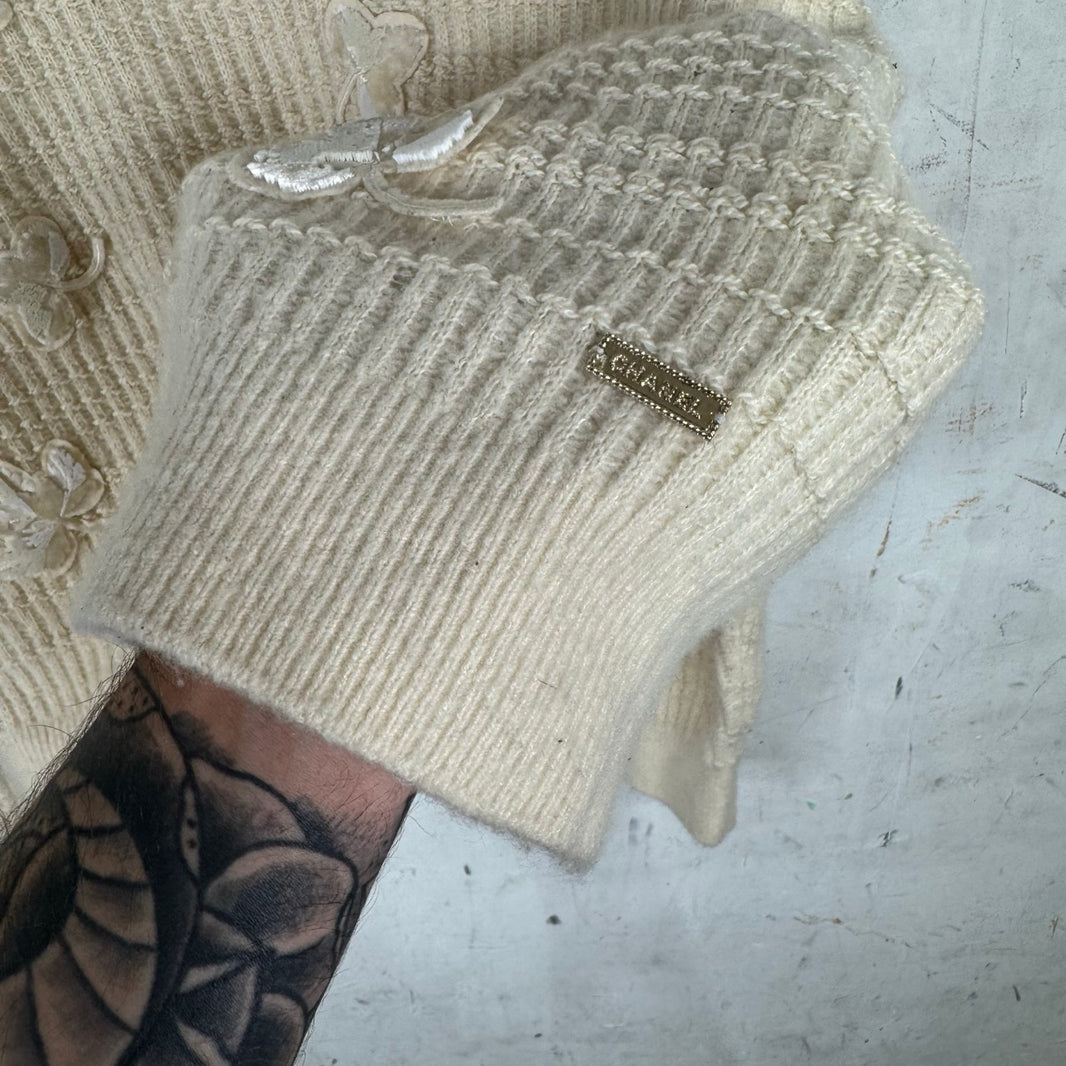 Chanel Floral Cashmere/Wool Sweater