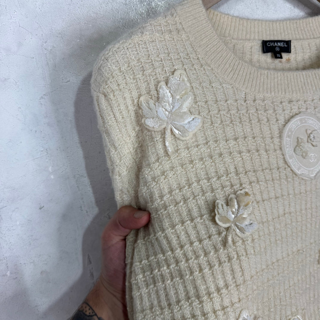 Chanel Floral Cashmere/Wool Sweater