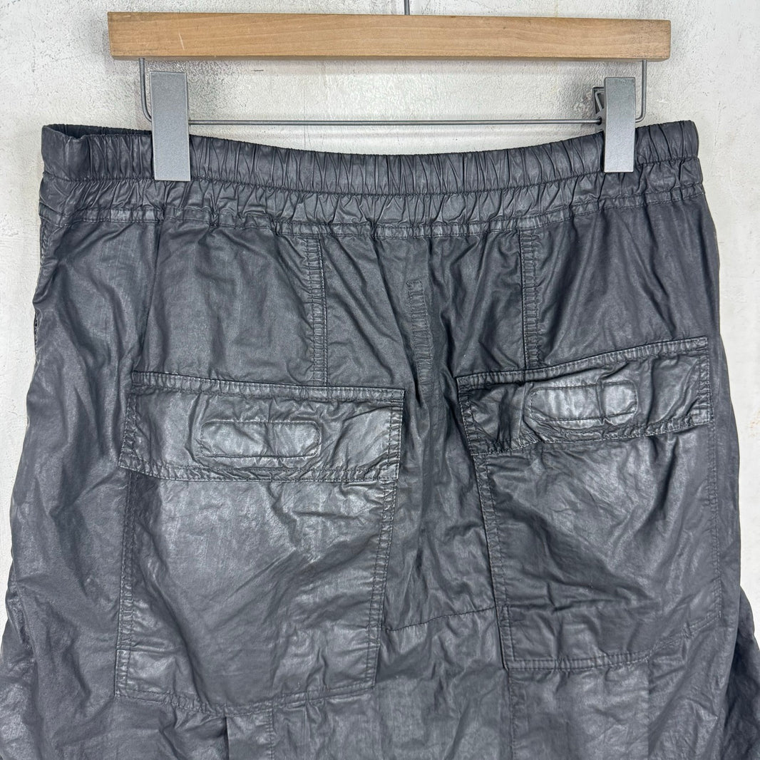 DRKSHDW Waxed Skirted Flap Pod Shorts