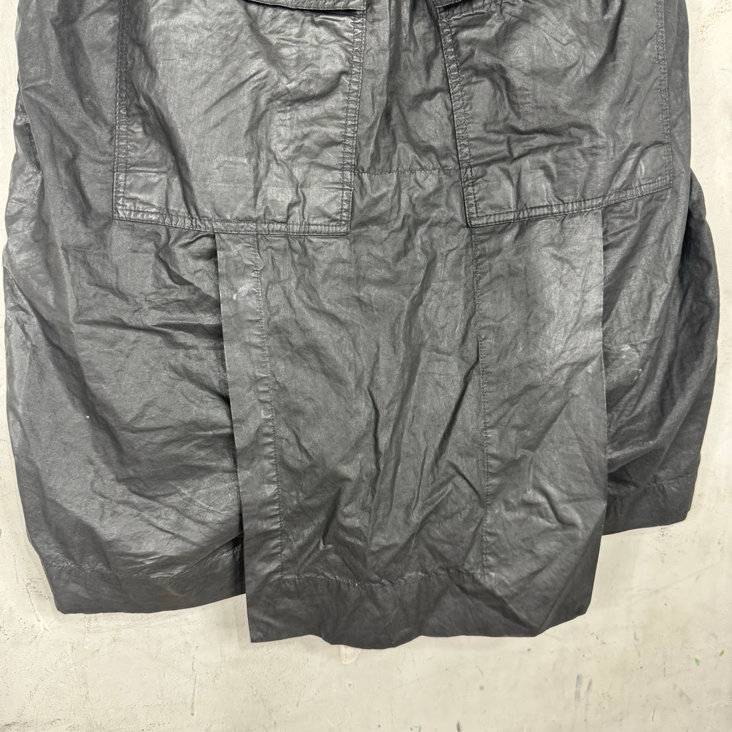 DRKSHDW Waxed Skirted Flap Pod Shorts