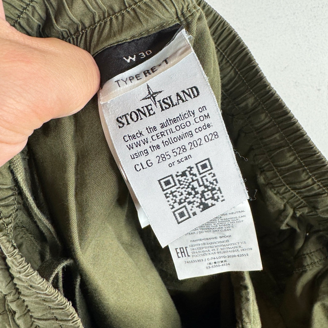 Stone Island Olive Nylon Cargo Pants