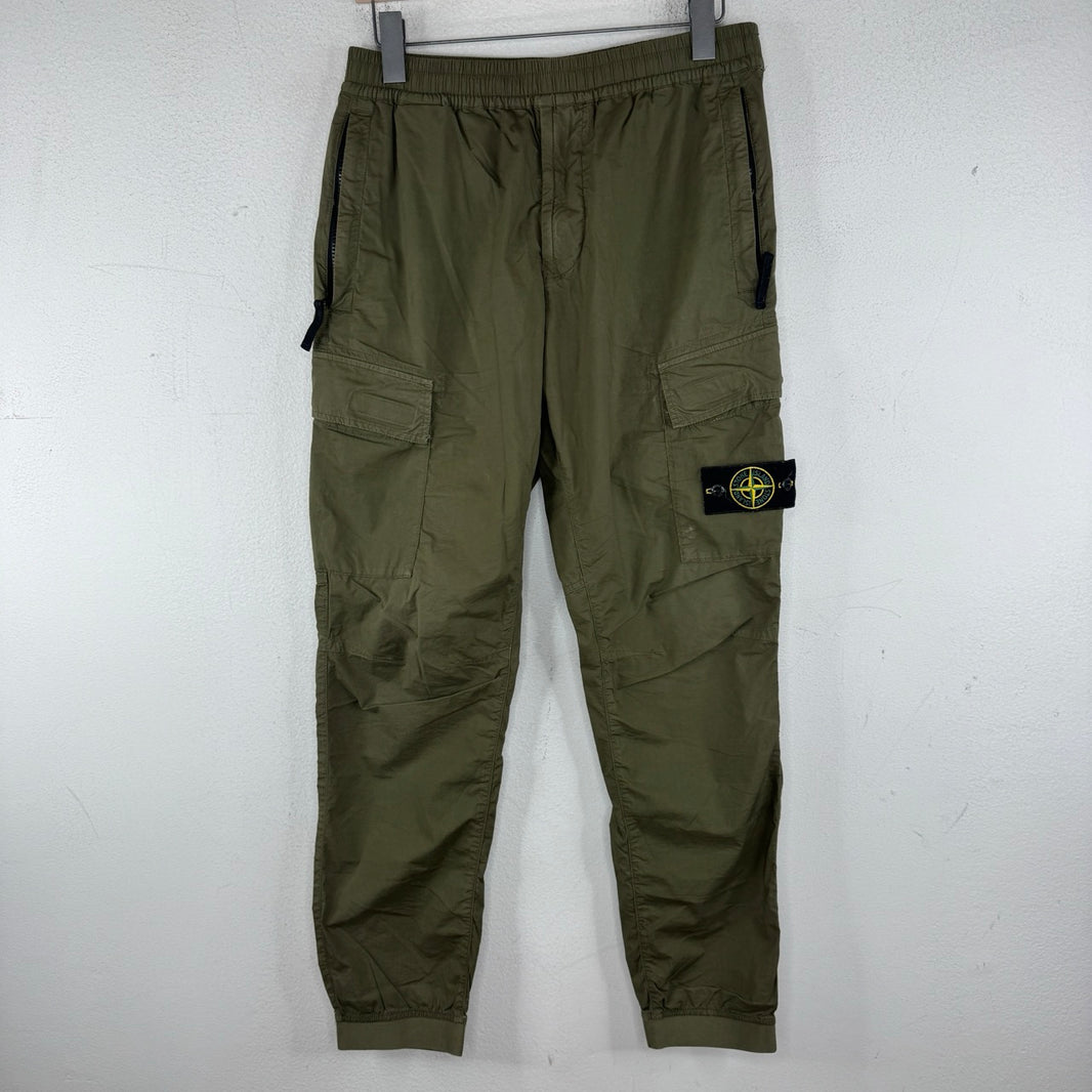 Stone Island Olive Nylon Cargo Pants
