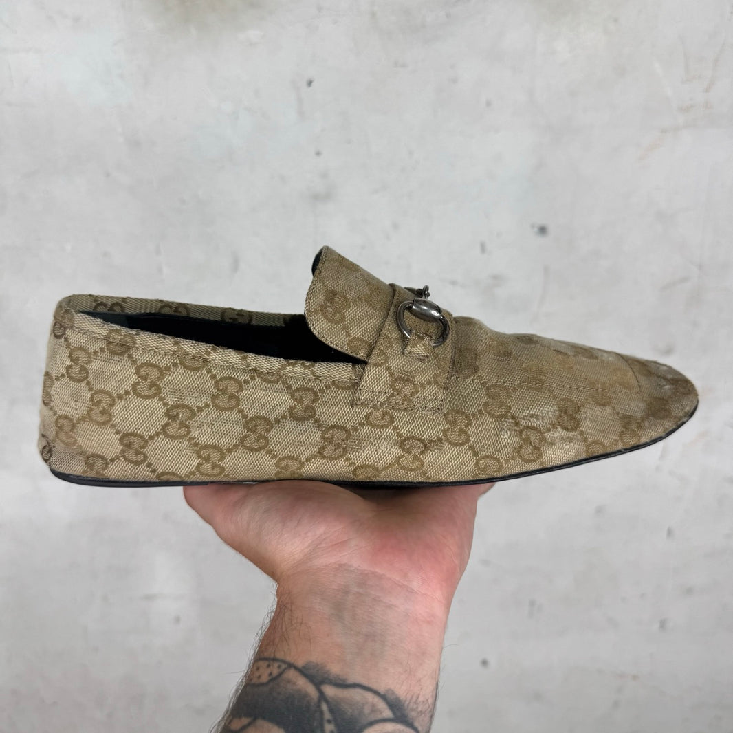 Gucci Monogram Distressed Ragazzo Mules