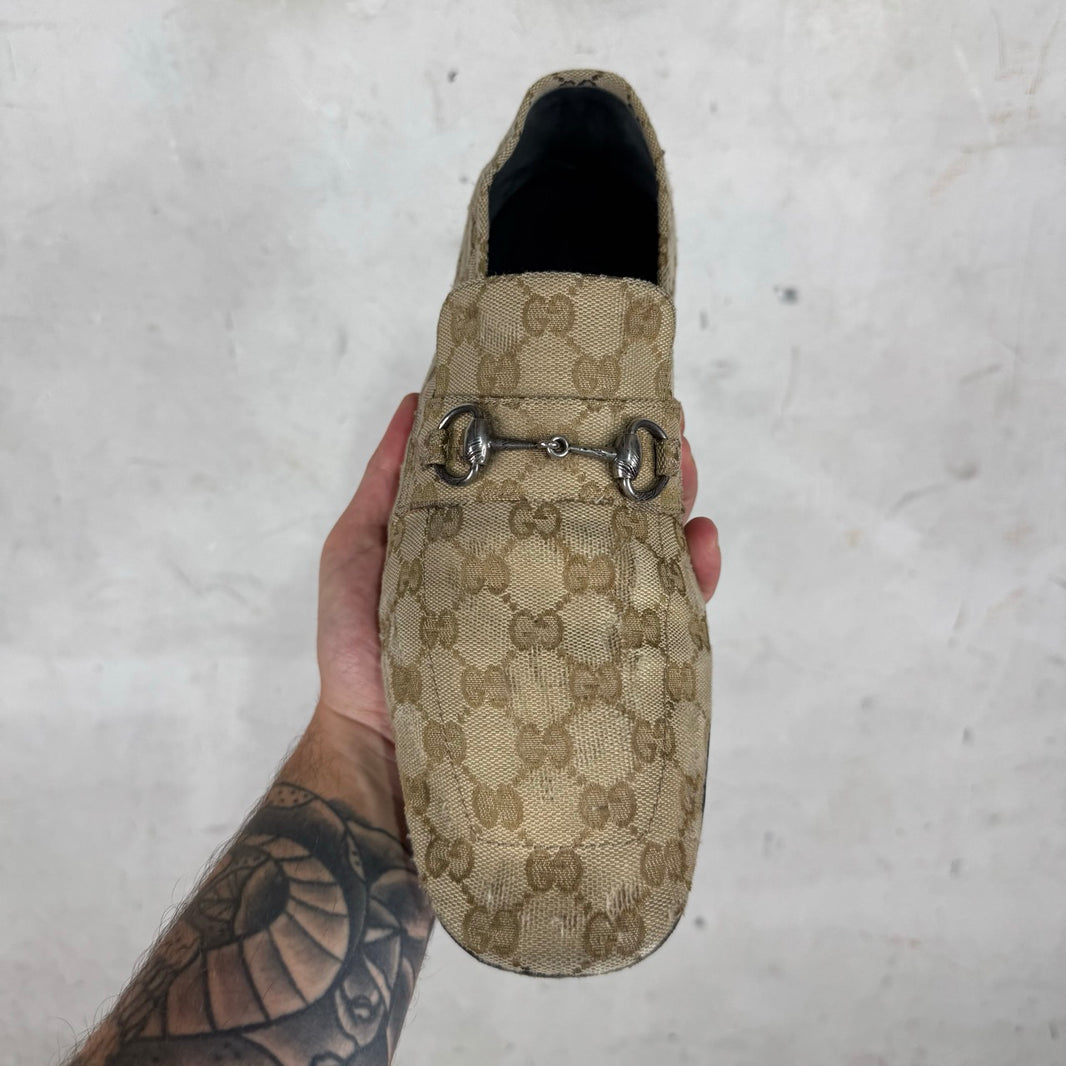 Gucci Monogram Distressed Ragazzo Mules