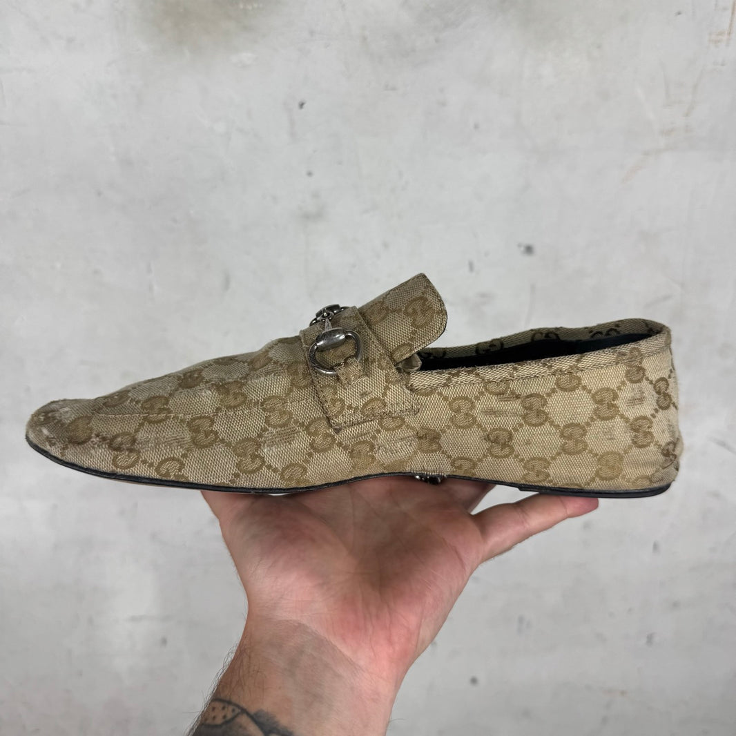 Gucci Monogram Distressed Ragazzo Mules