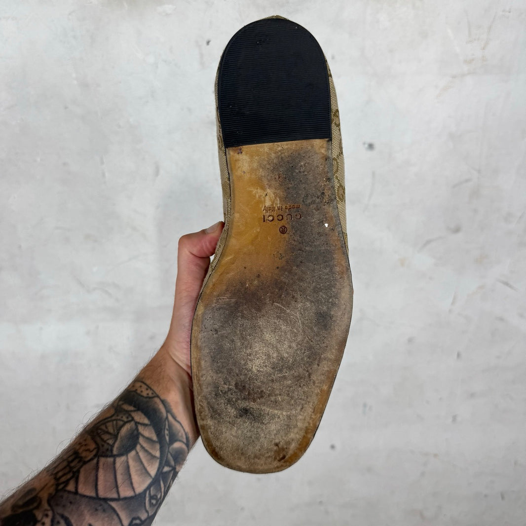 Gucci Monogram Distressed Ragazzo Mules